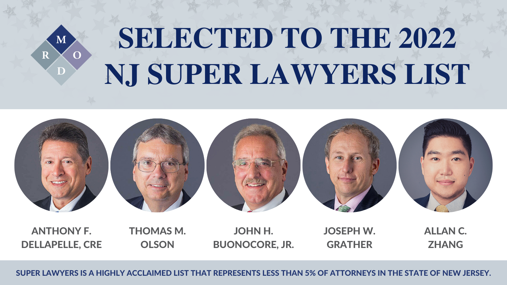 5 MROD Attorneys Selected For Inclusion On 2022 NJ Super Lawyers List